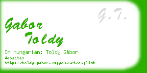 gabor toldy business card